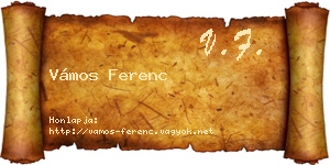 Vámos Ferenc névjegykártya